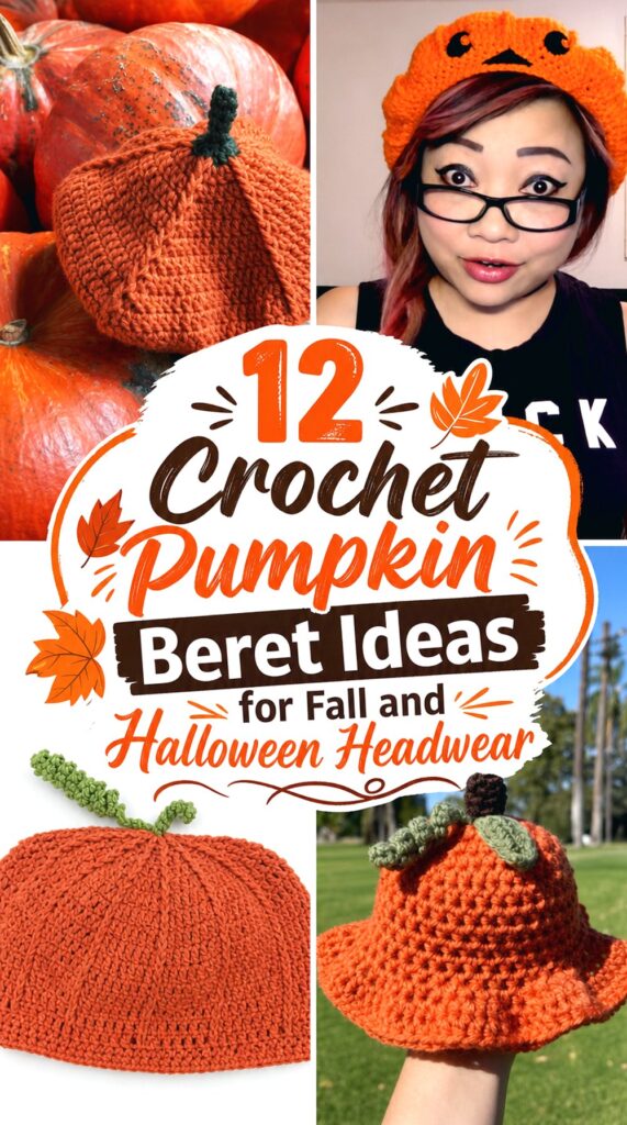 Crochet Pumpkin Beret Ideas for Fall and Halloween Headwear