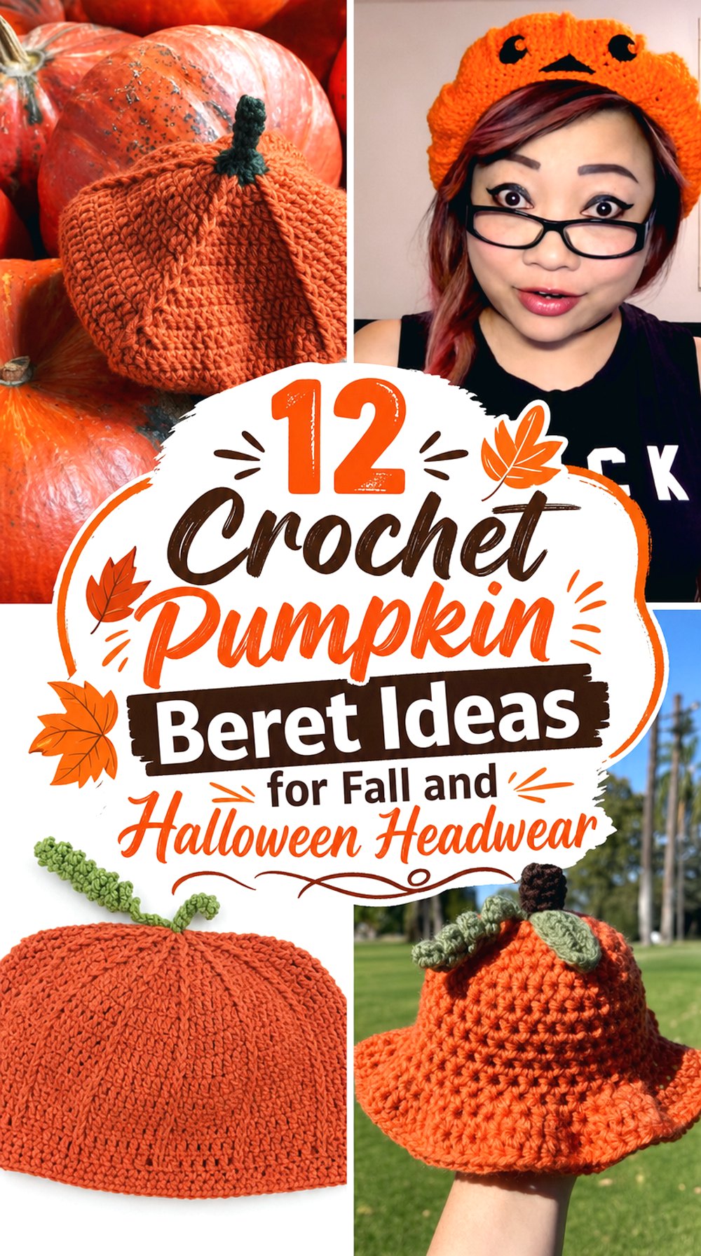 Crochet Pumpkin Beret Ideas for Fall and Halloween Headwear