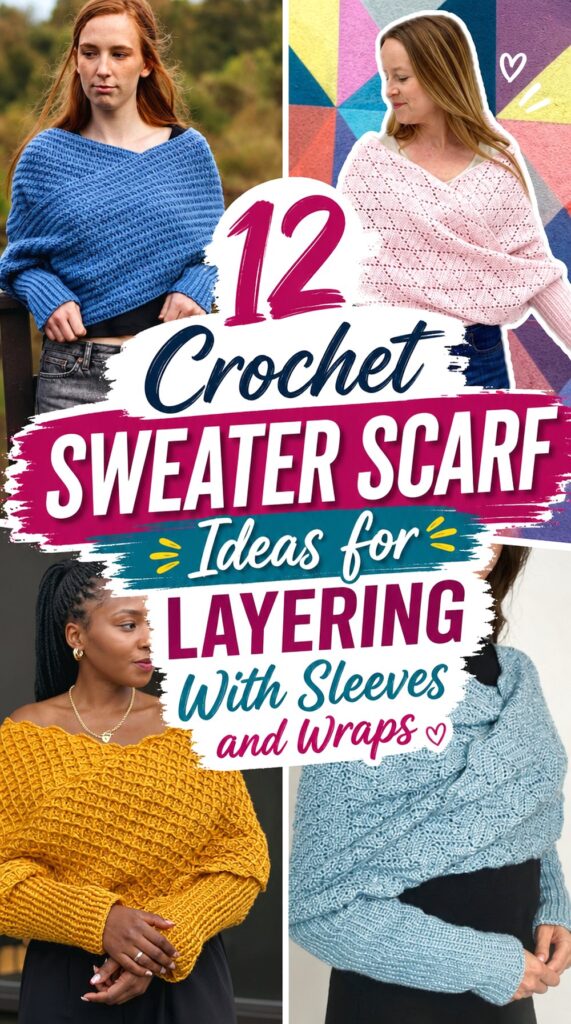 Crochet Sweater Scarf Ideas for Layering With Sleeves and Wraps