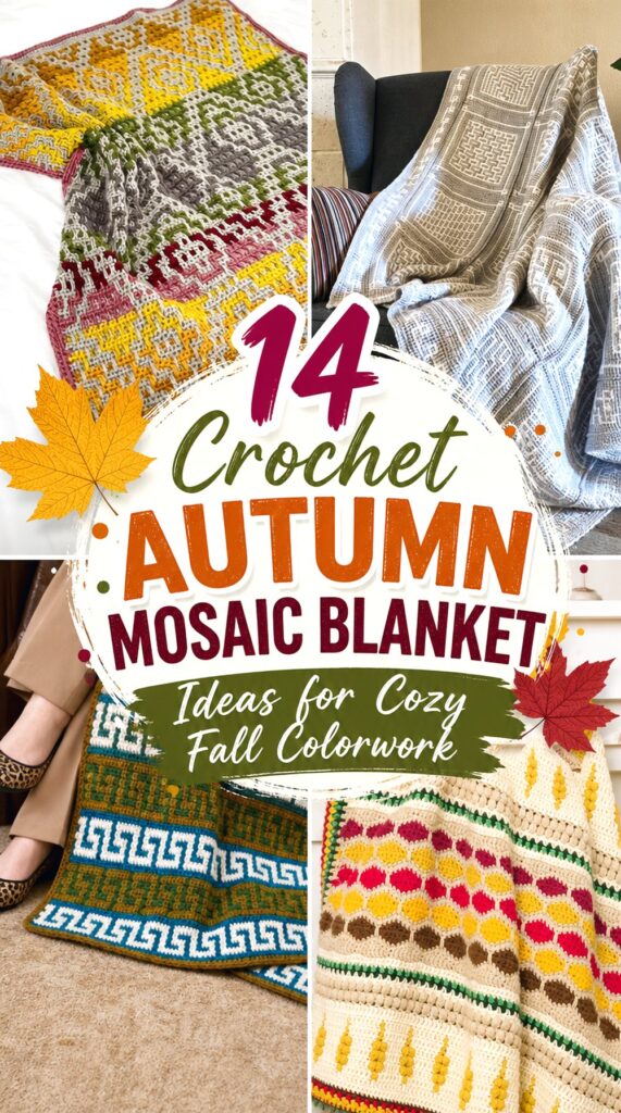 Crochet Autumn Mosaic Blanket Ideas for Cozy Fall Colorwork
