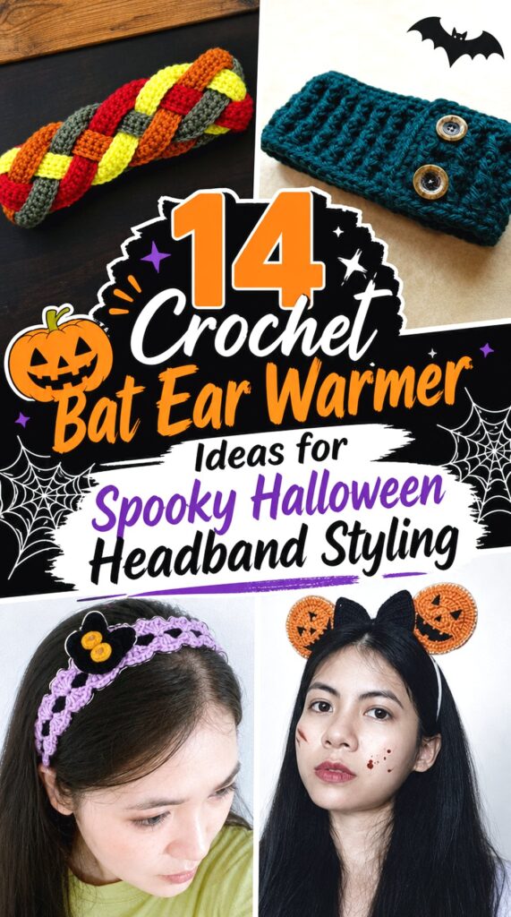 Crochet Bat Ear Warmer Ideas for Spooky Halloween Headband Styling