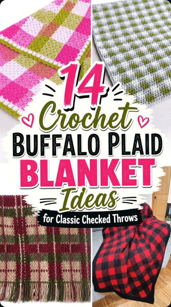 Crochet Buffalo Plaid Blanket Ideas for Classic Checked Throws