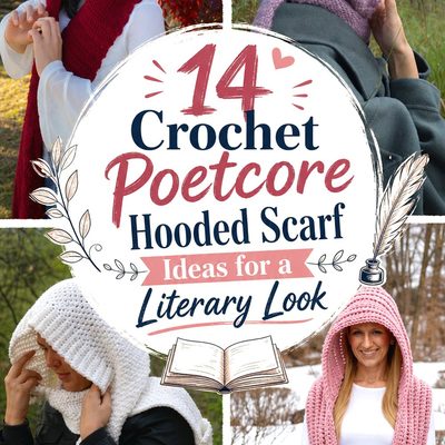 Crochet Poetcore Hooded Scarf Ideas for a Literary Look