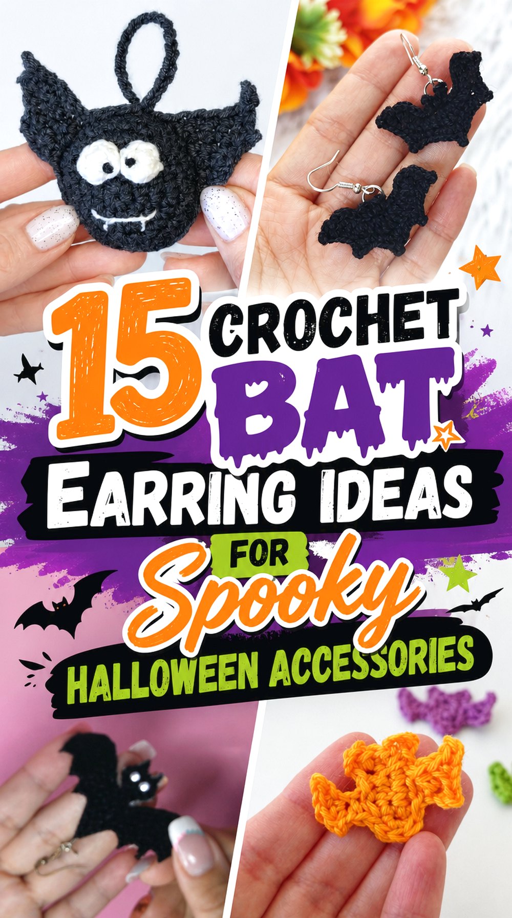 Crochet Bat Earring Ideas for Spooky Halloween Accessories
