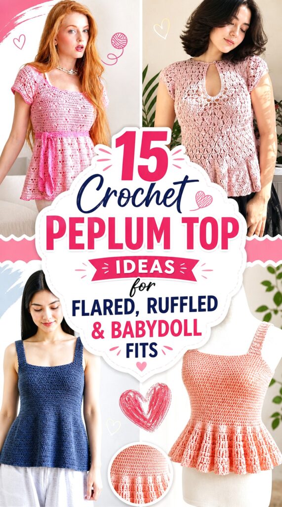Crochet Peplum Top Ideas for Flared Ruffled & Babydoll Fits