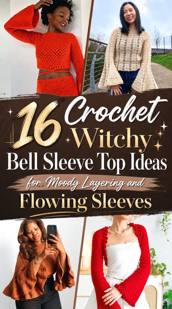 Crochet Witchy Bell Sleeve Top Ideas for Moody Layering and Flowing Sleeves