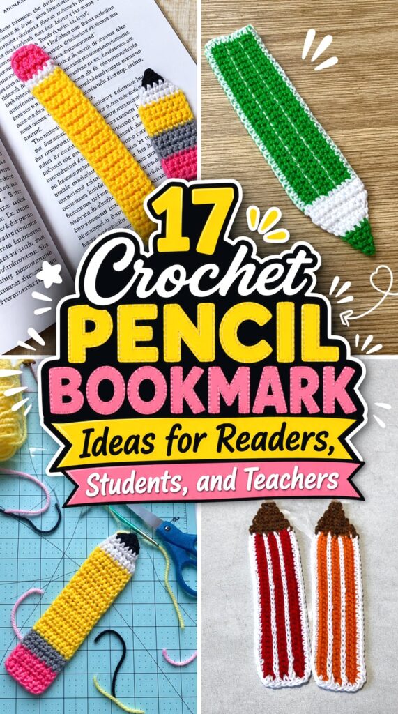 Crochet Pencil Bookmark Ideas for Readers, Students, and Teachers