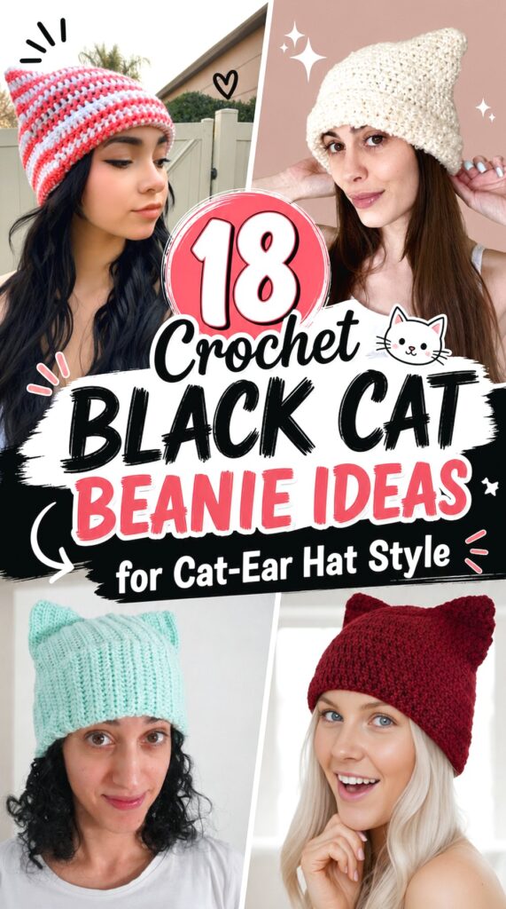 Crochet Black Cat Beanie Ideas for Cat Ear Hat Style