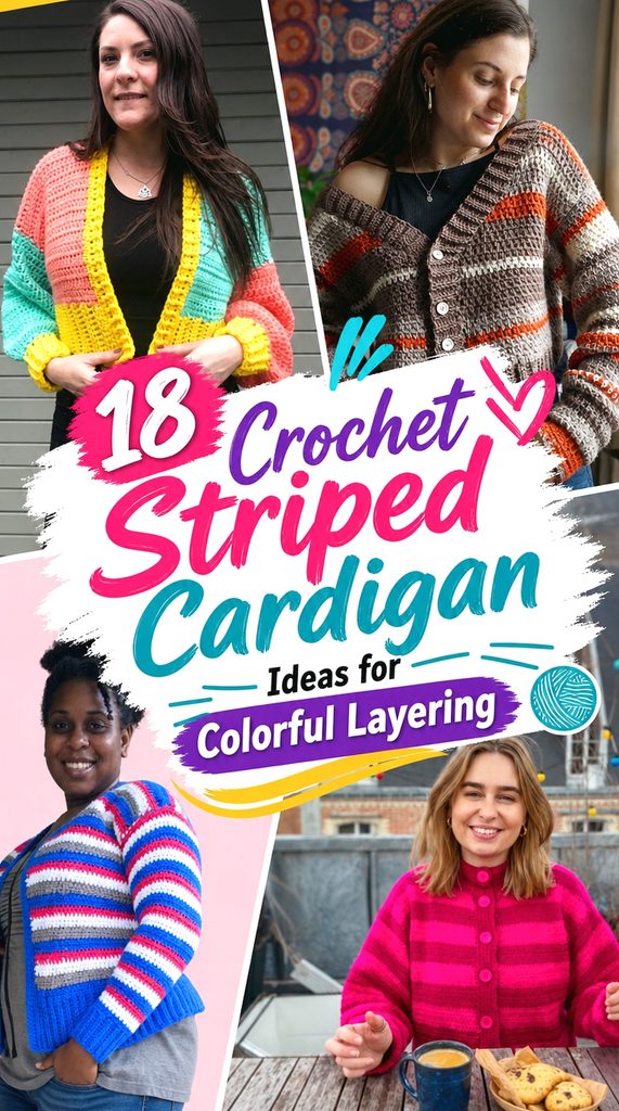 Crochet Striped Cardigan Ideas for Colorful Layering