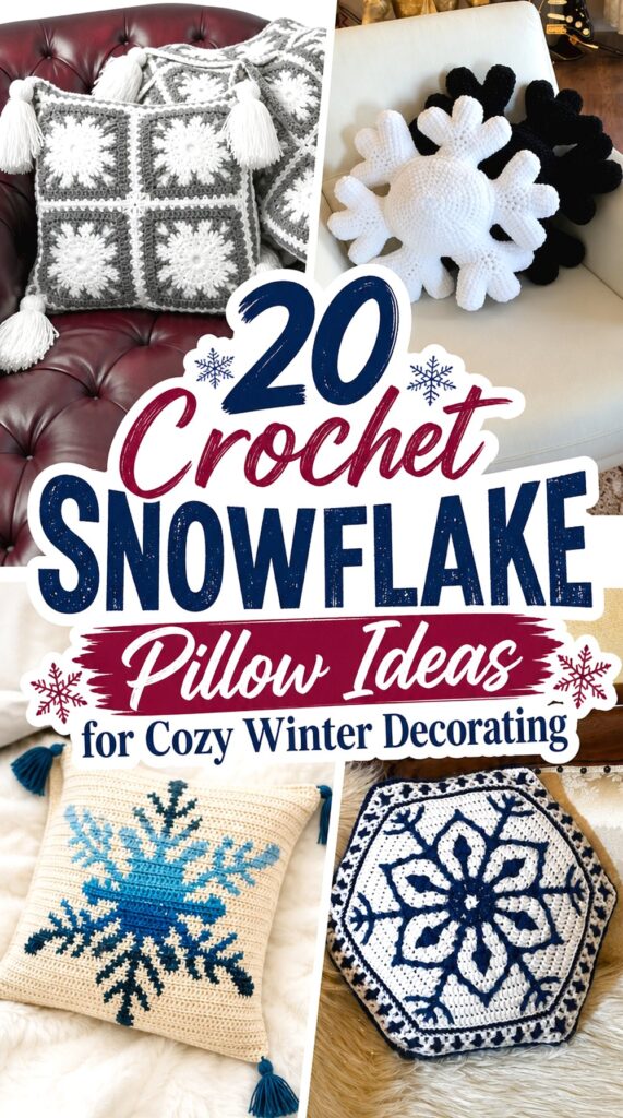 Crochet Snowflake Pillow Ideas for Cozy Winter Decorating
