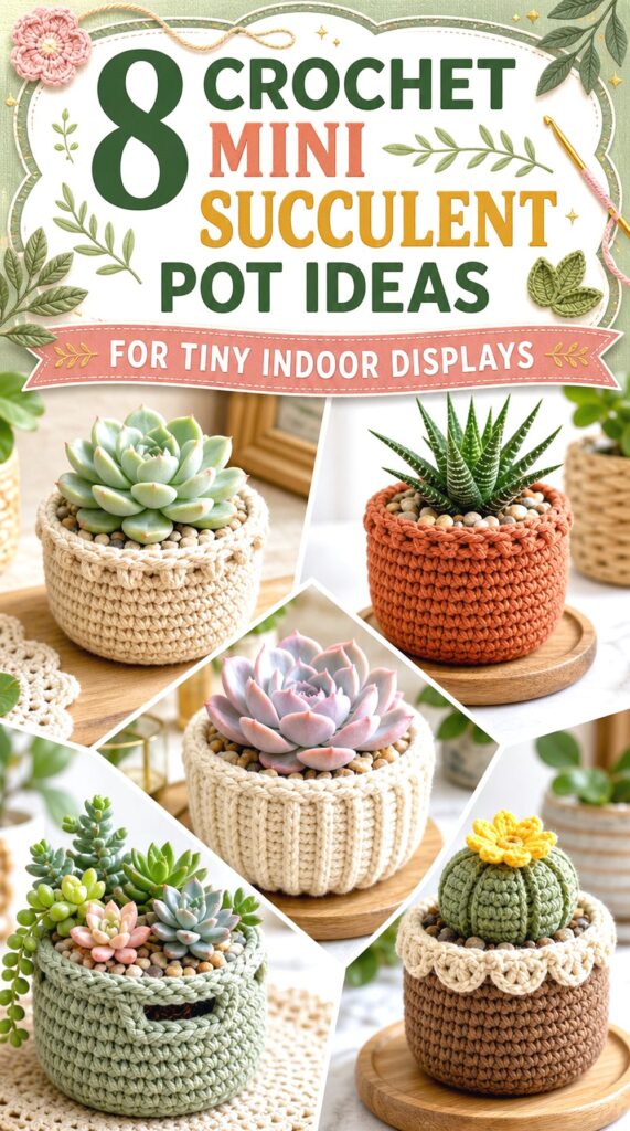 Crochet Mini Succulent Pot Ideas for Tiny Indoor Displays