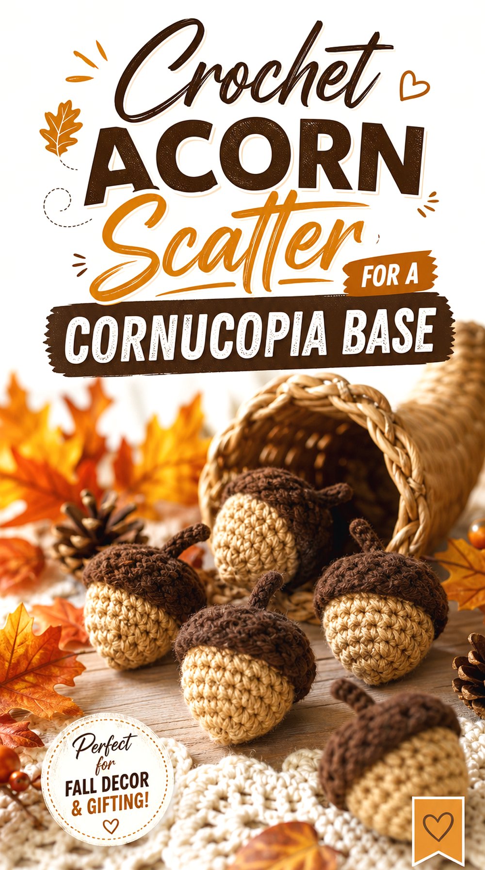 Crochet Acorn Scatter for a Cornucopia Base