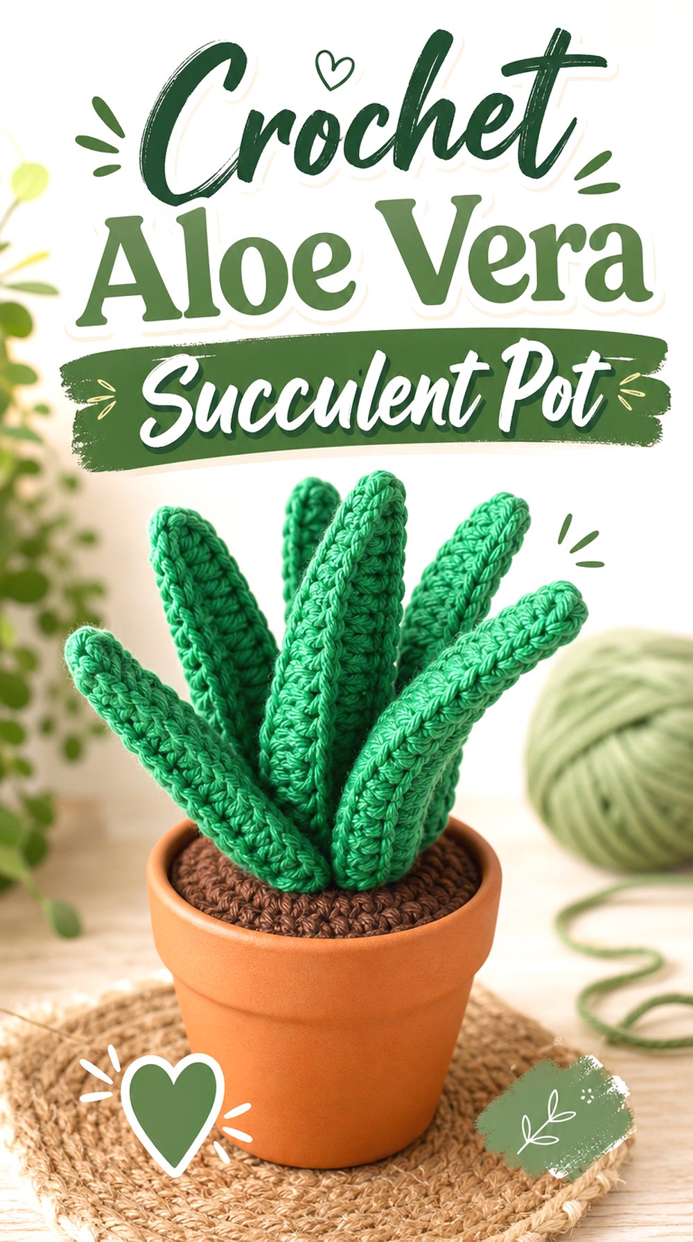 Crochet Aloe Vera Succulent Pot