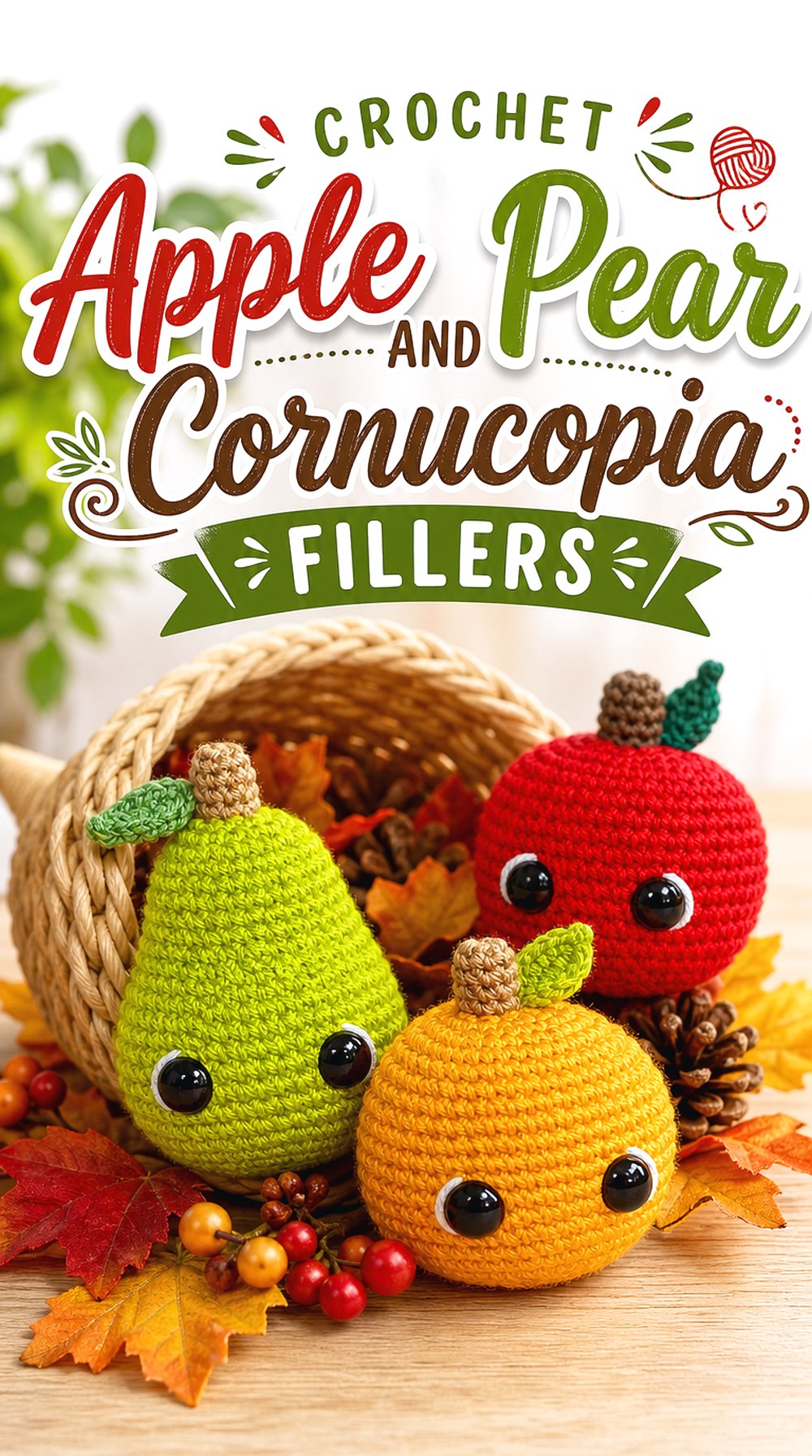 Crochet Apple and Pear Cornucopia Fillers