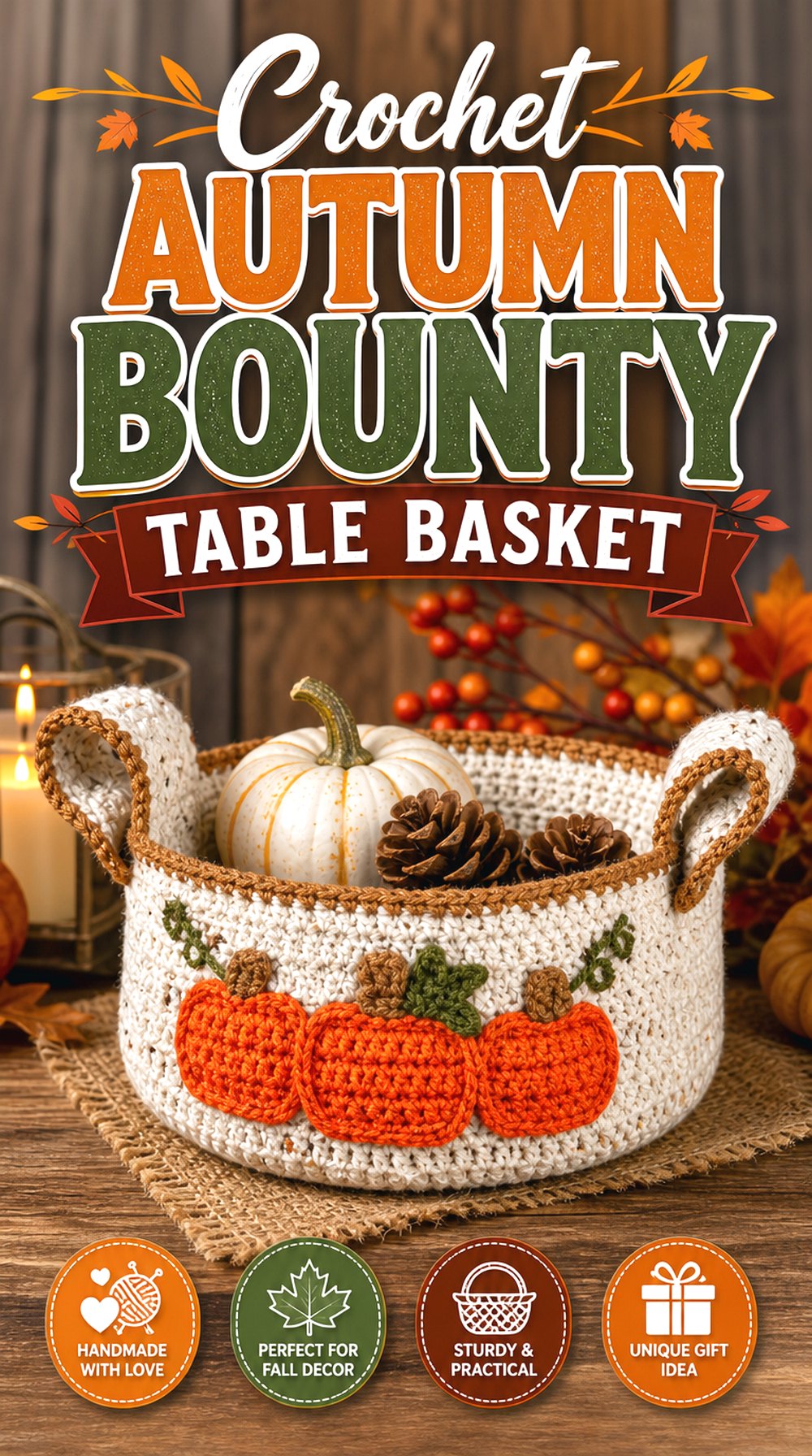 Crochet Autumn Bounty Table Basket