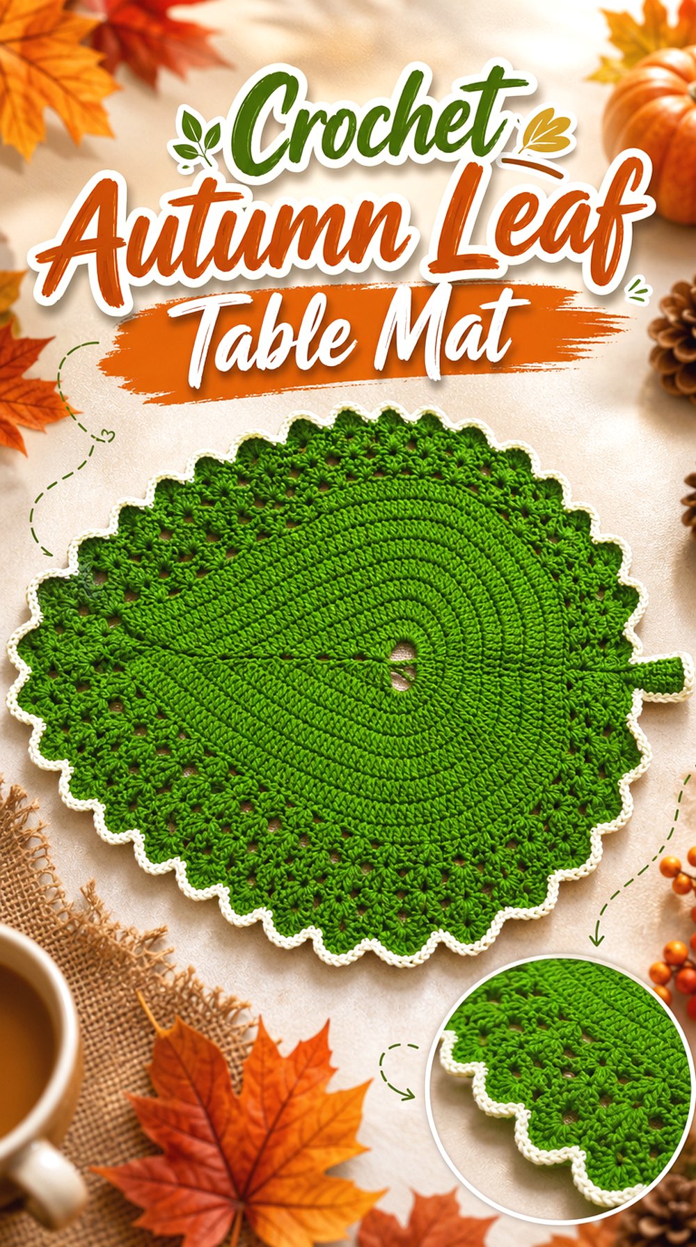 Crochet Autumn Leaf Table Mat