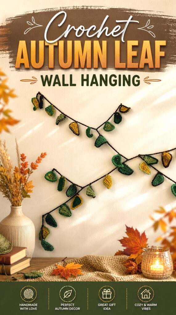 Crochet Autumn Leaf Wall Hanging