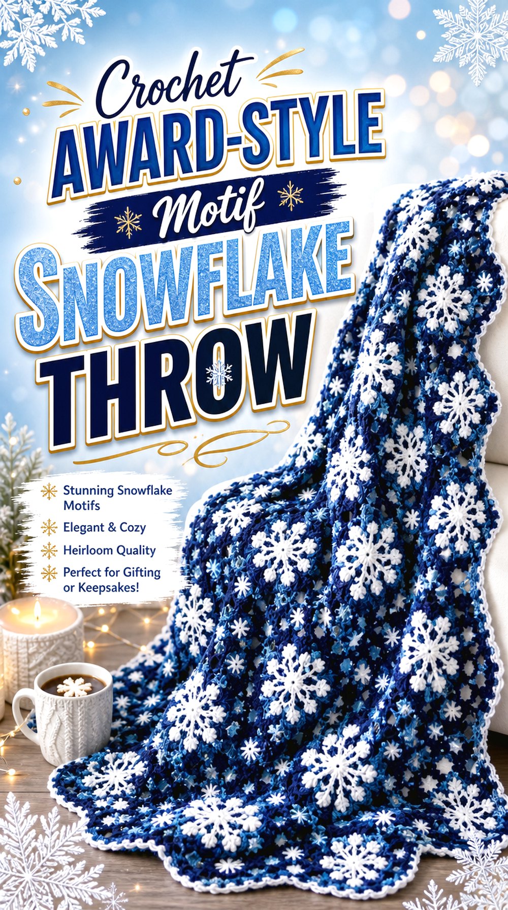 Crochet Award Style Motif Snowflake Throw