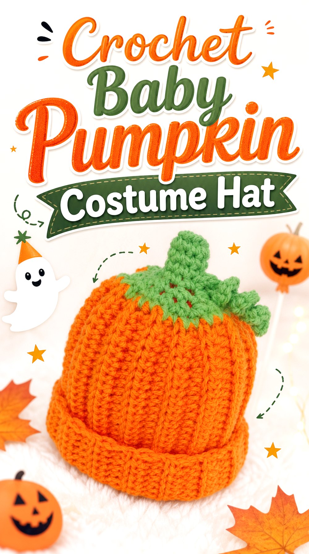 Crochet Baby Pumpkin Costume Hat
