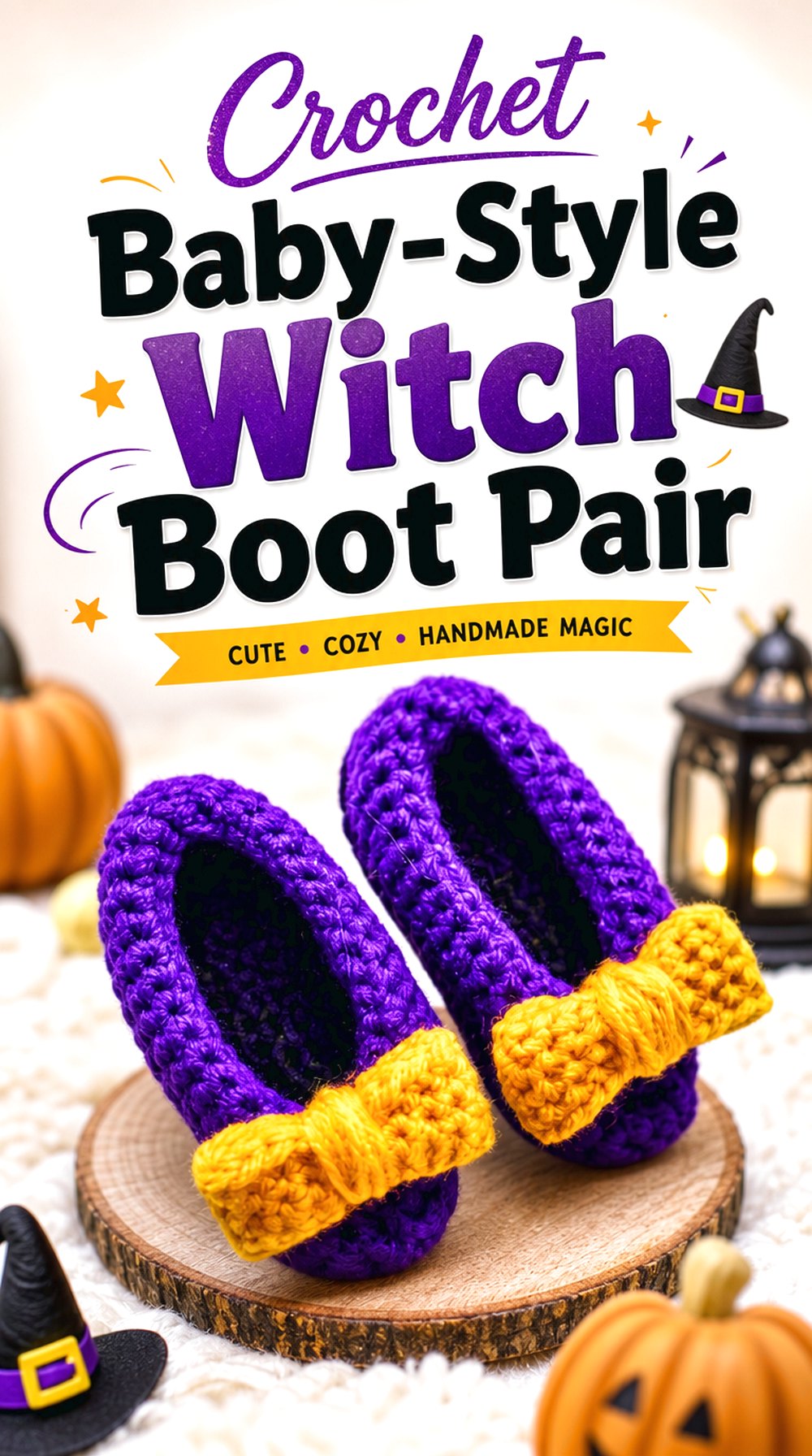 Crochet Baby Style Witch Boot Pair