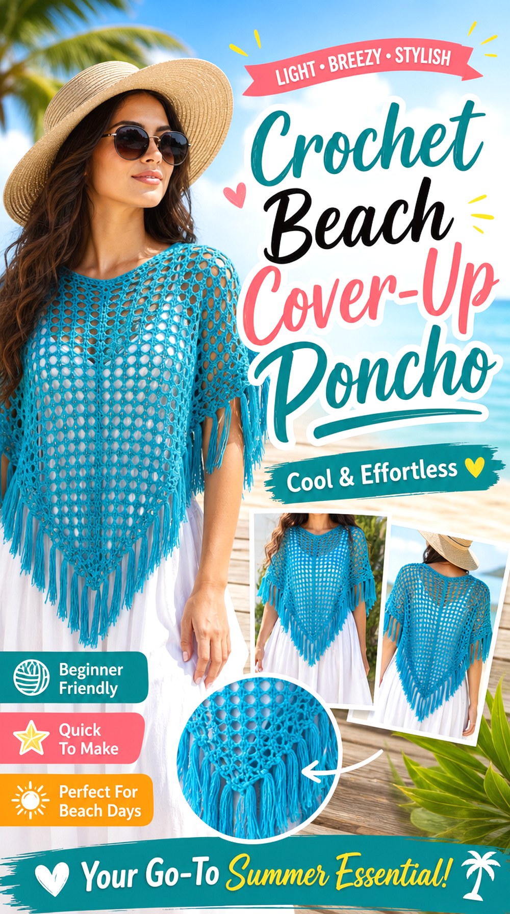 Crochet Beach Cover Up Poncho
