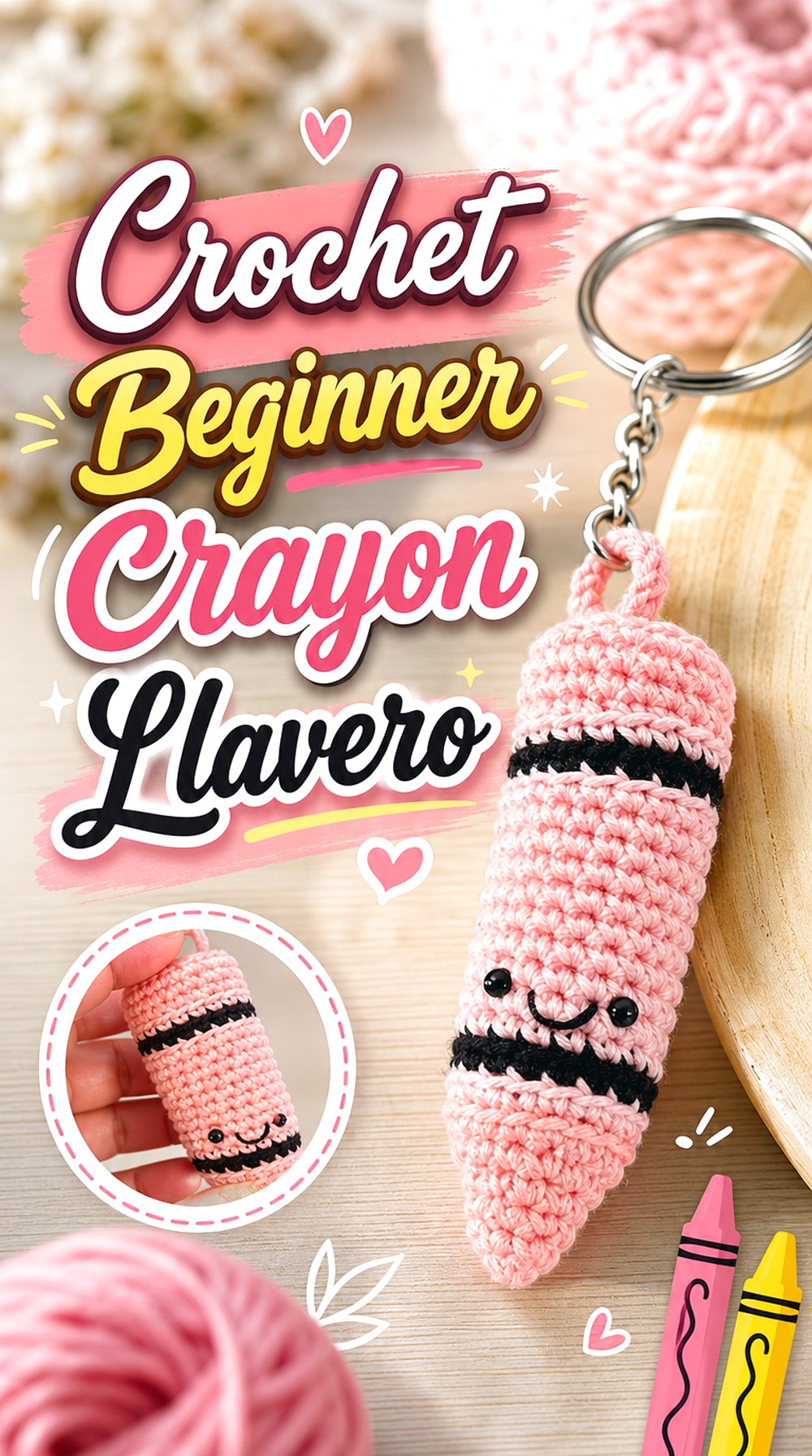 Crochet Beginner Crayon Llavero