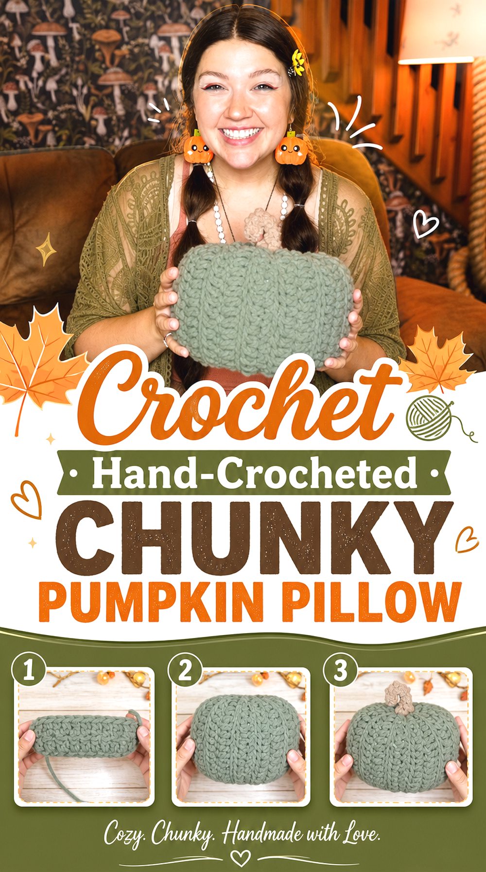 Crochet Beginner Pumpkin Pillow