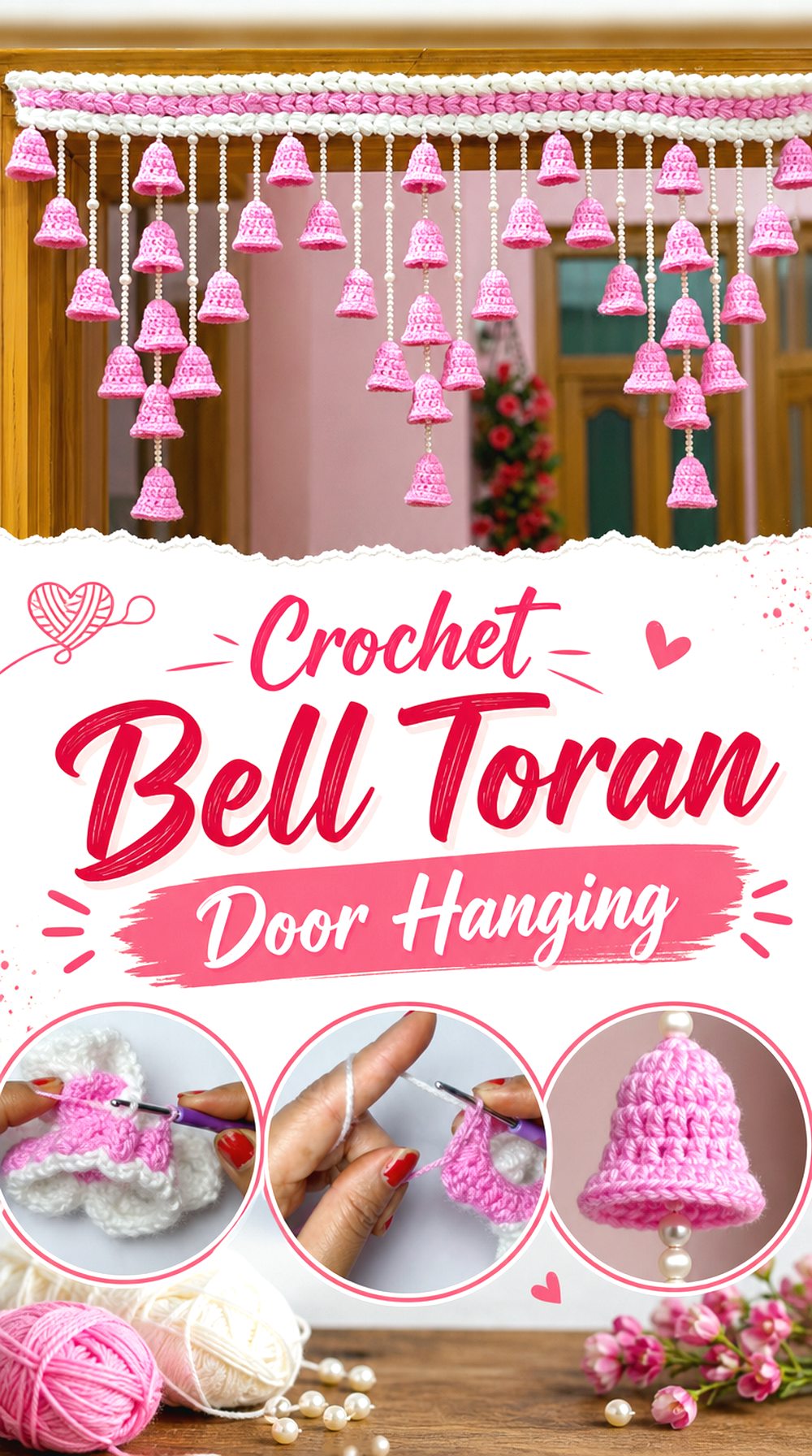 Crochet Bell Toran Door Hanging