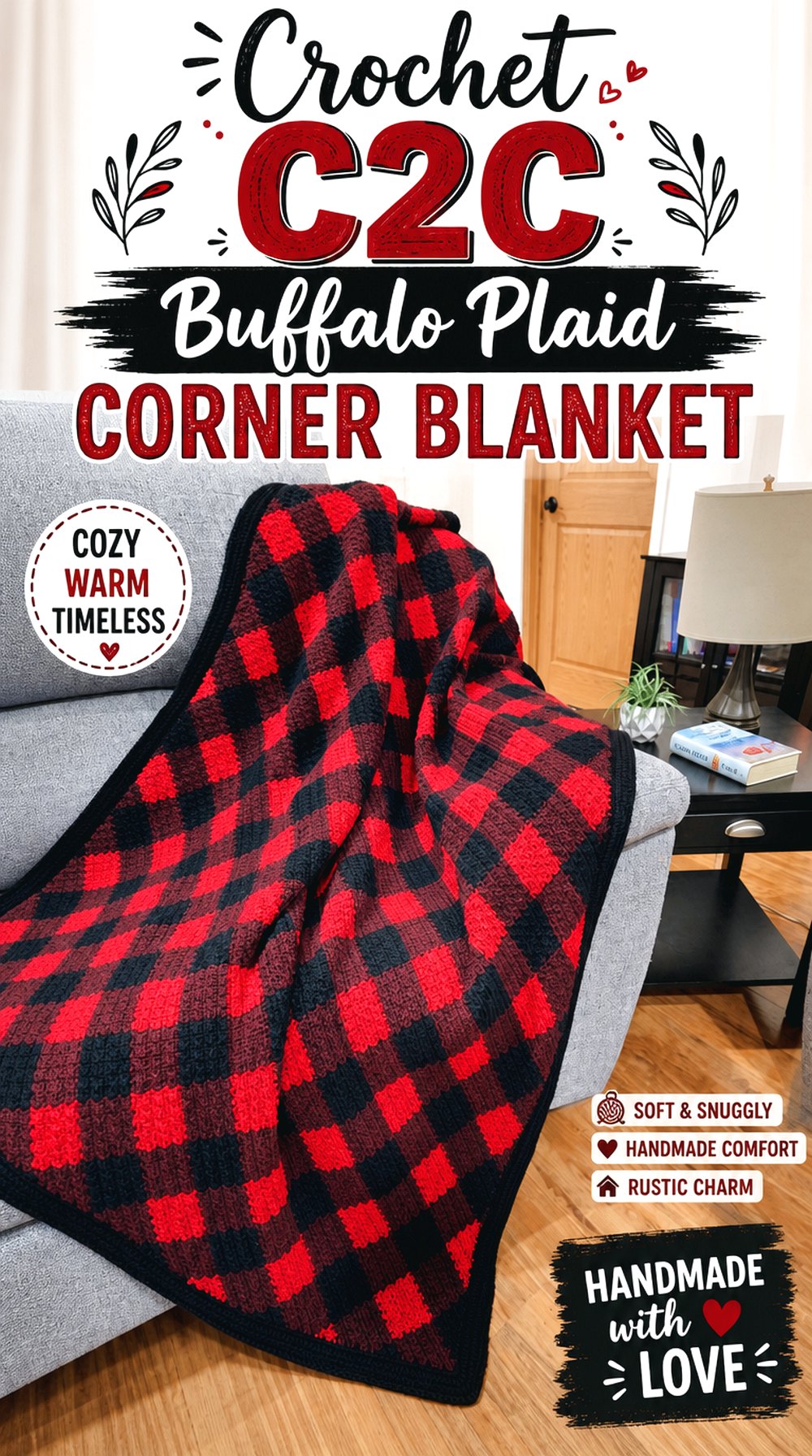 Crochet CC Buffalo Plaid Corner Blanket