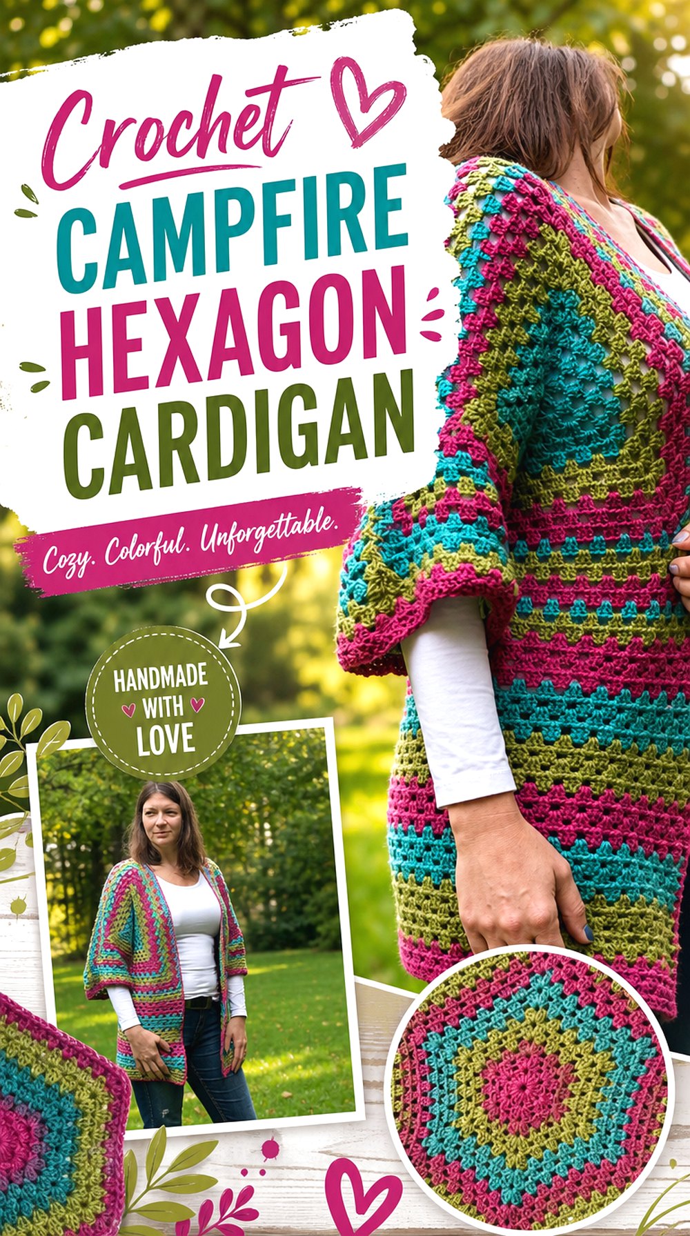 Crochet Campfire Hexagon Cardigan