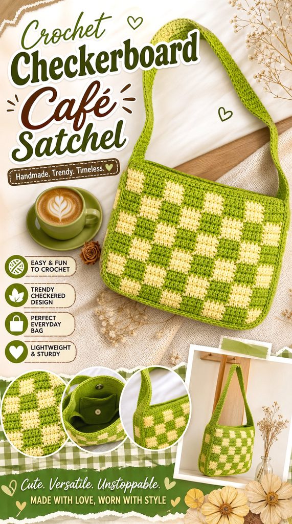 Crochet Checkerboard Café Satchel