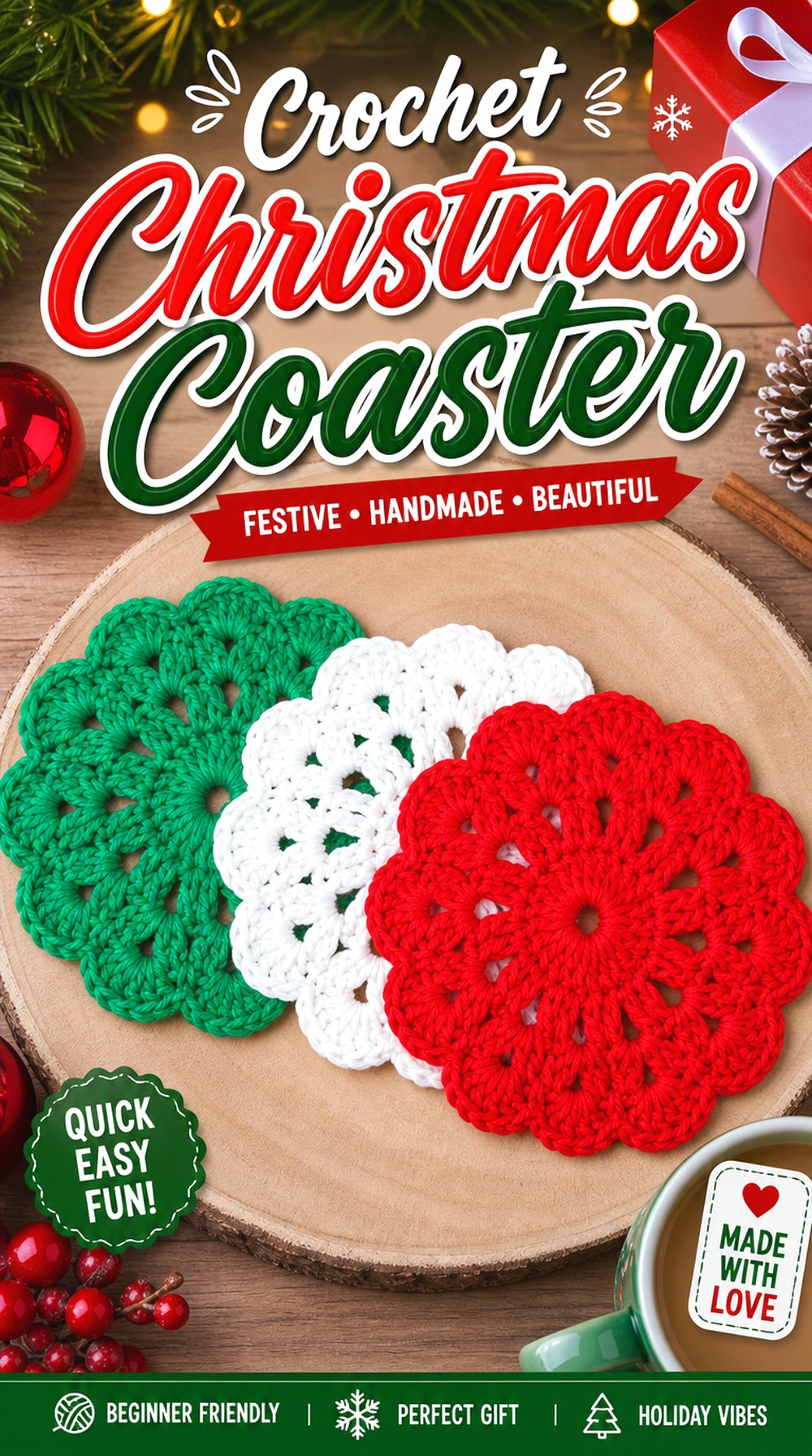 Crochet Christmas Coaster