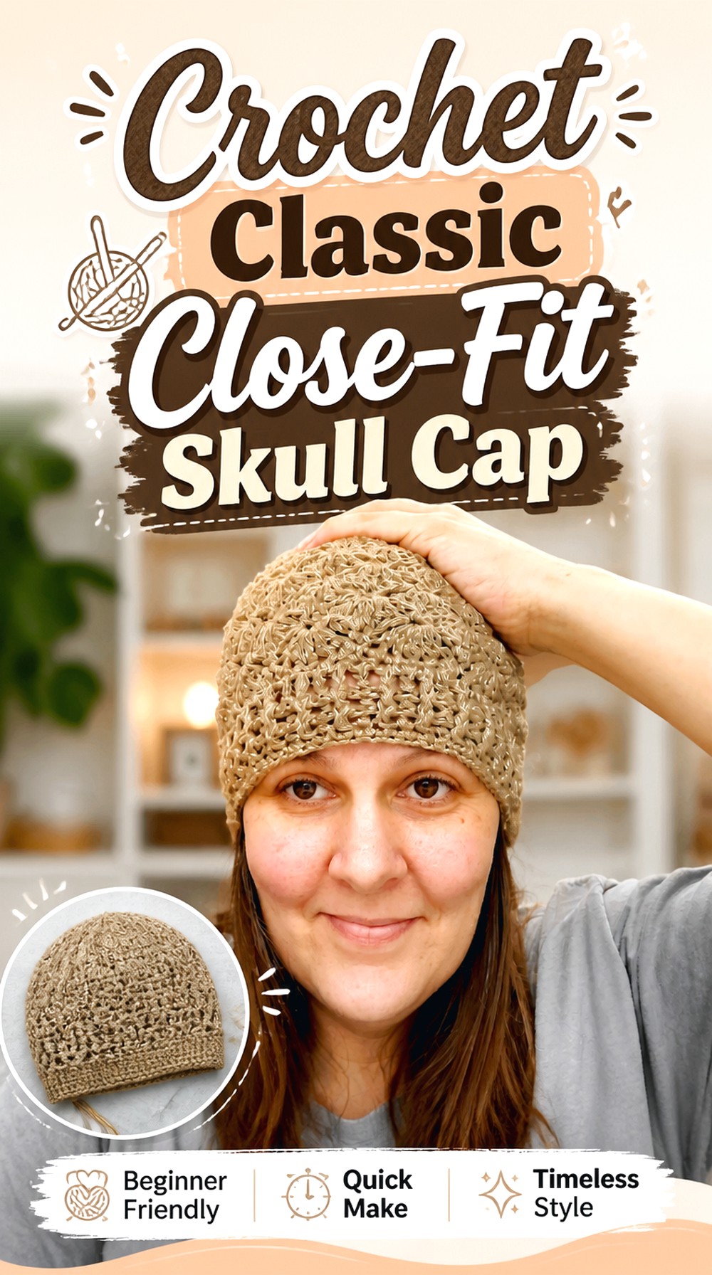Crochet Classic Close Fit Skull Cap