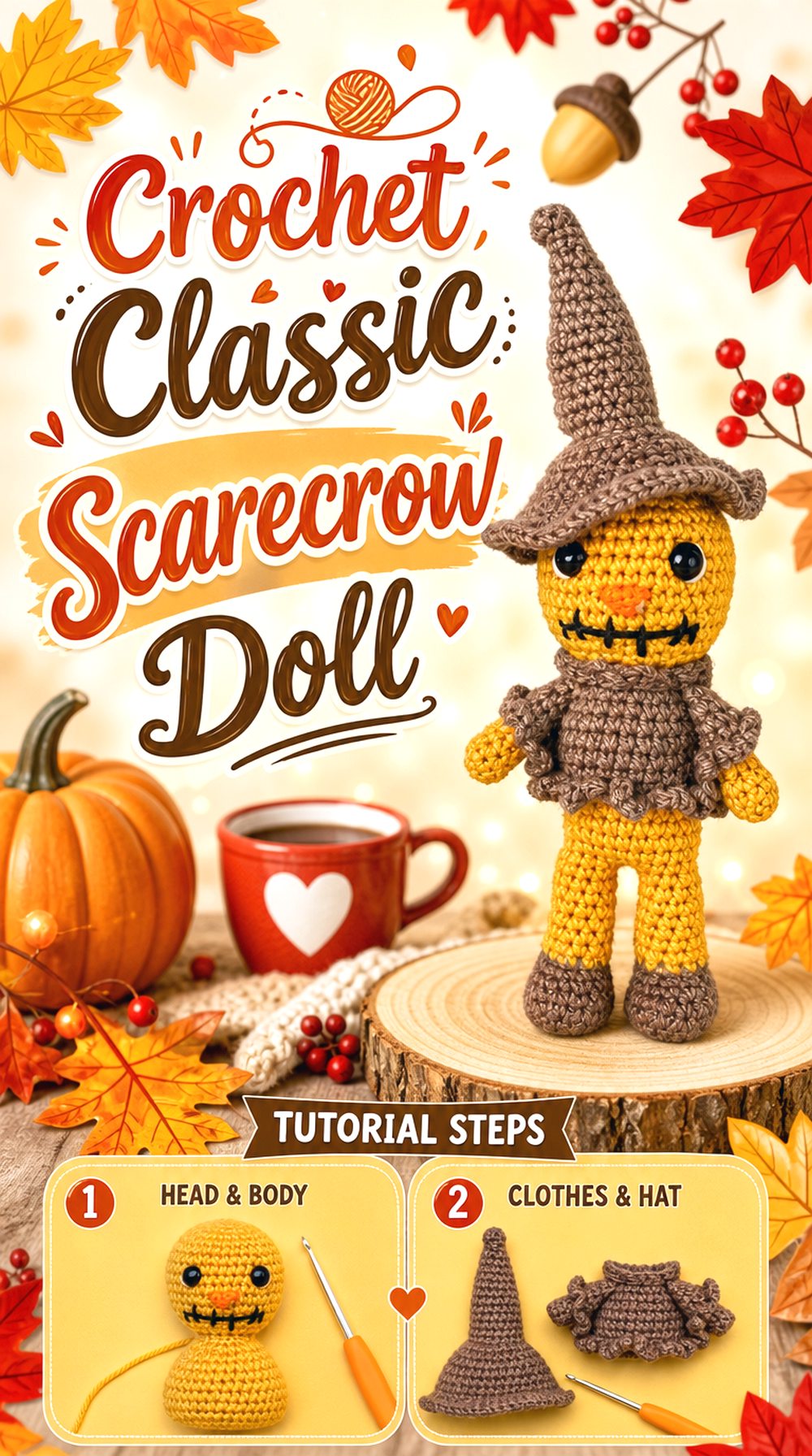Crochet Classic Scarecrow Doll