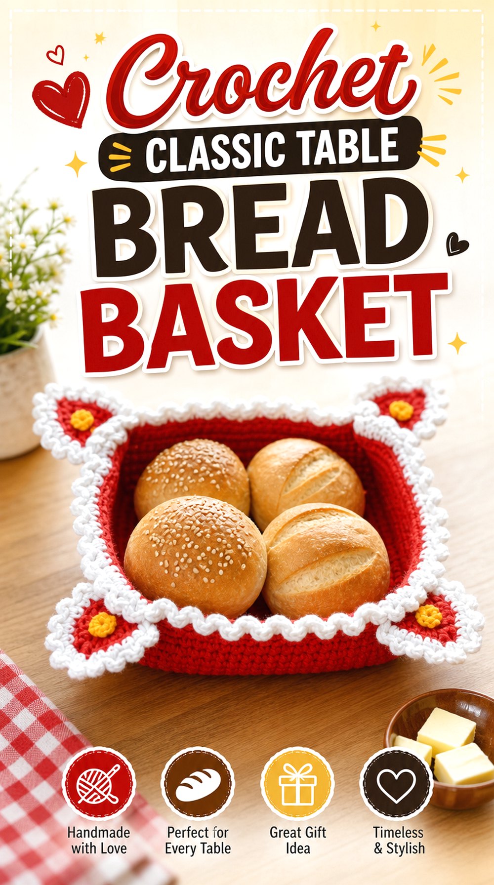 Crochet Classic Table Bread Basket