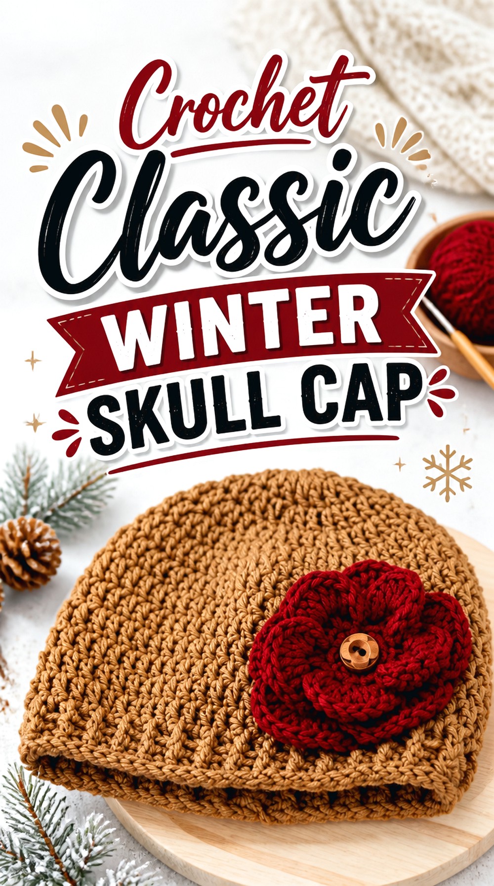 Crochet Classic Winter Skull Cap