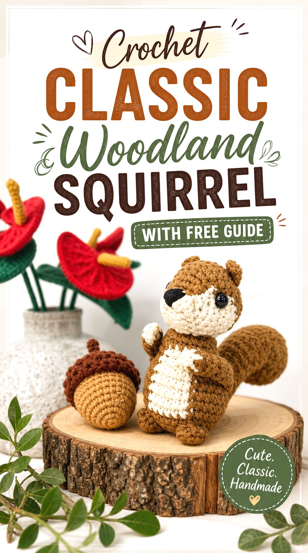 Crochet Classic Woodland Squirrel with Free Guide