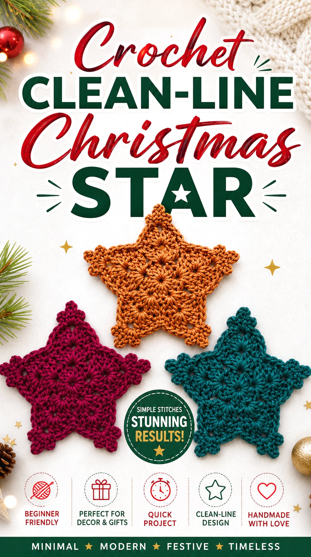 Crochet Clean Line Christmas Star