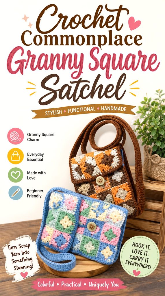 Crochet Commonplace Granny Square Satchel