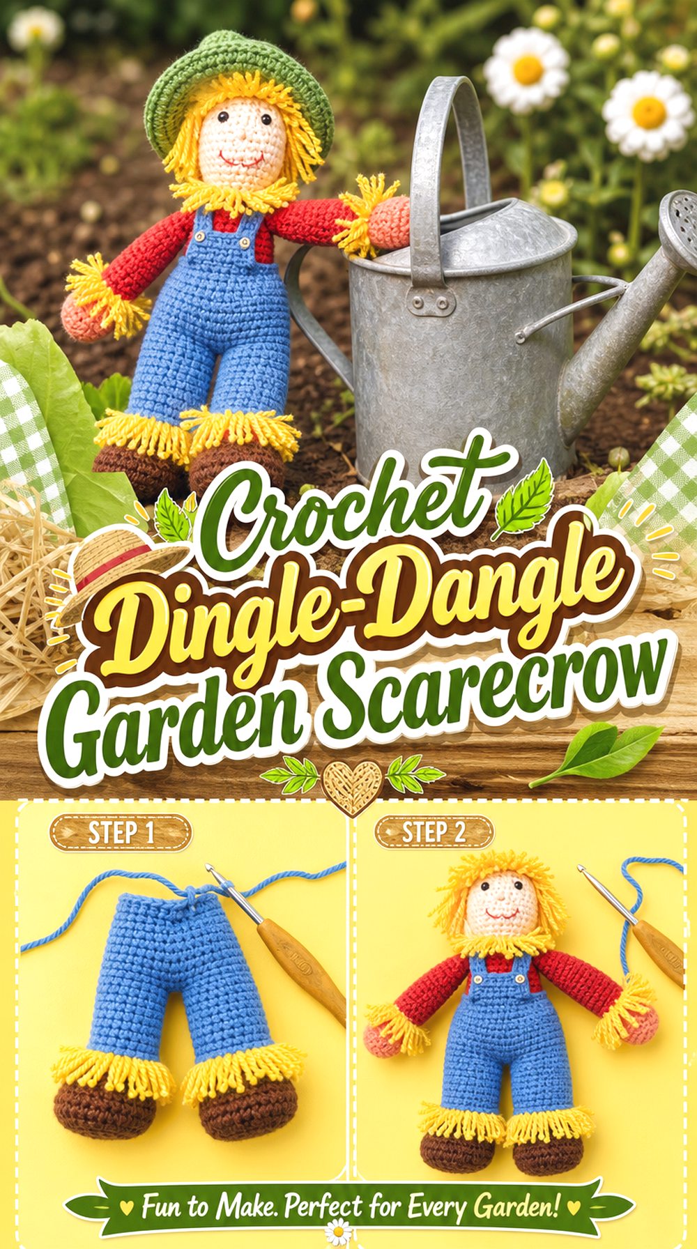 Crochet Dingle Dangle Garden Scarecrow