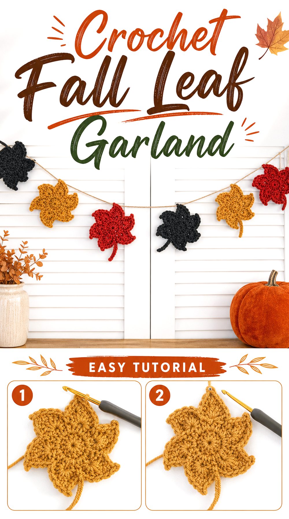 Crochet Fall Leaf Garland