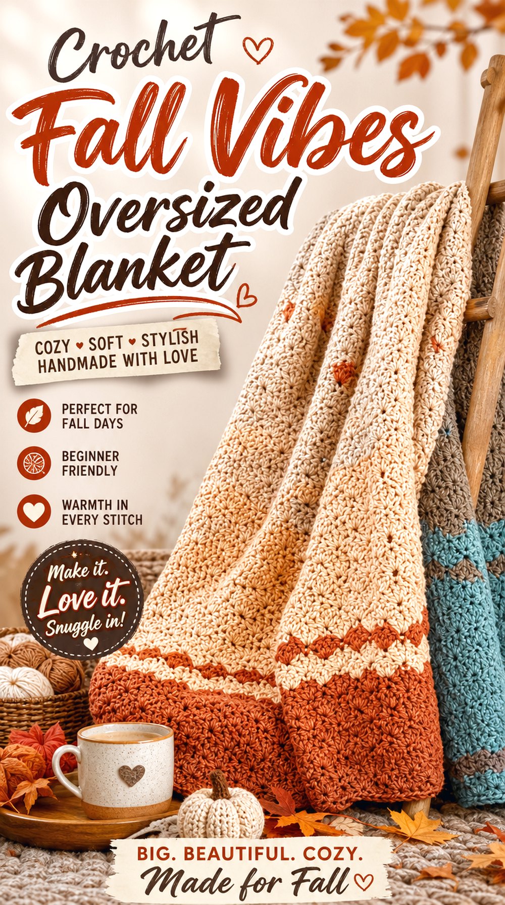 Crochet Fall Vibes Oversized Blanket