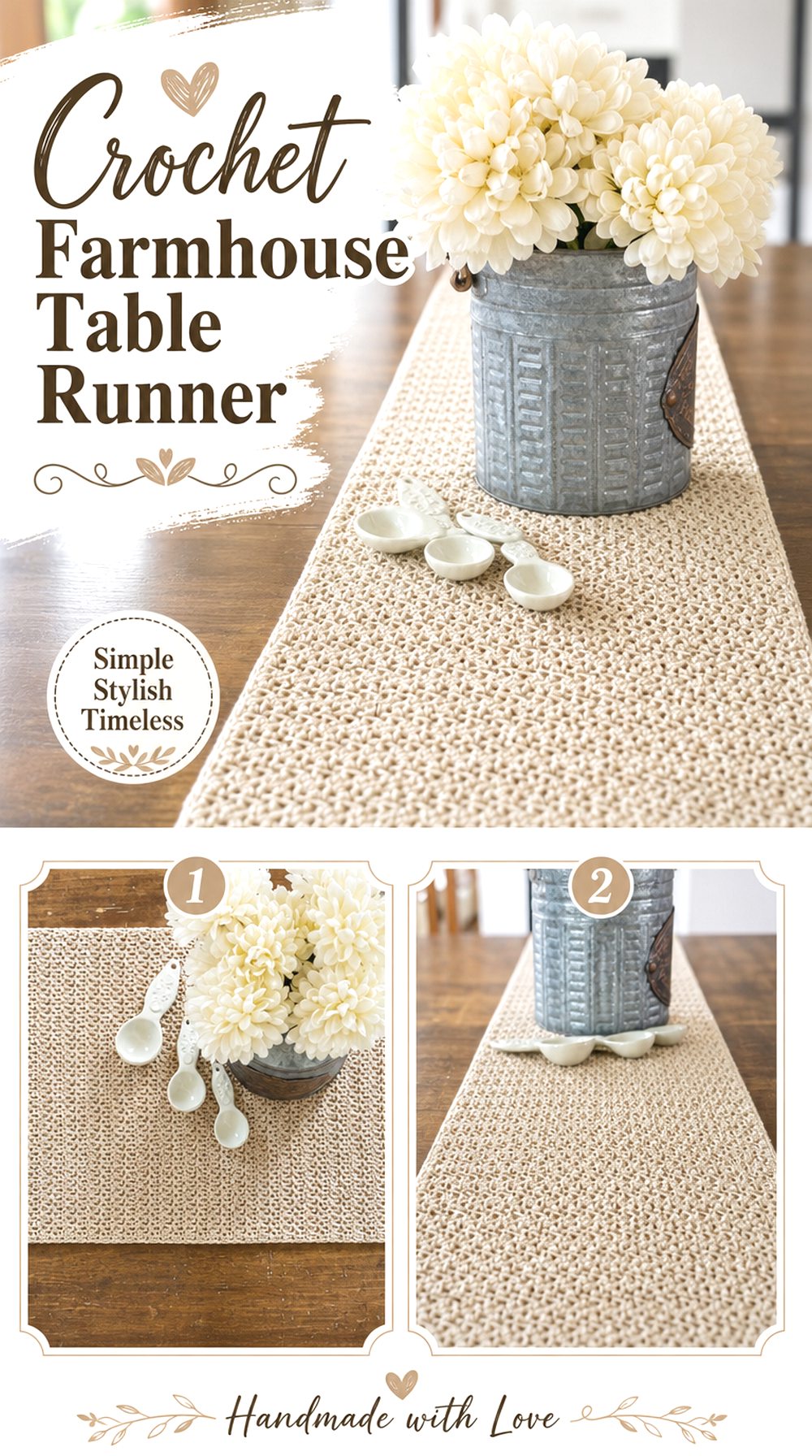 Crochet Farmhouse Table Runner