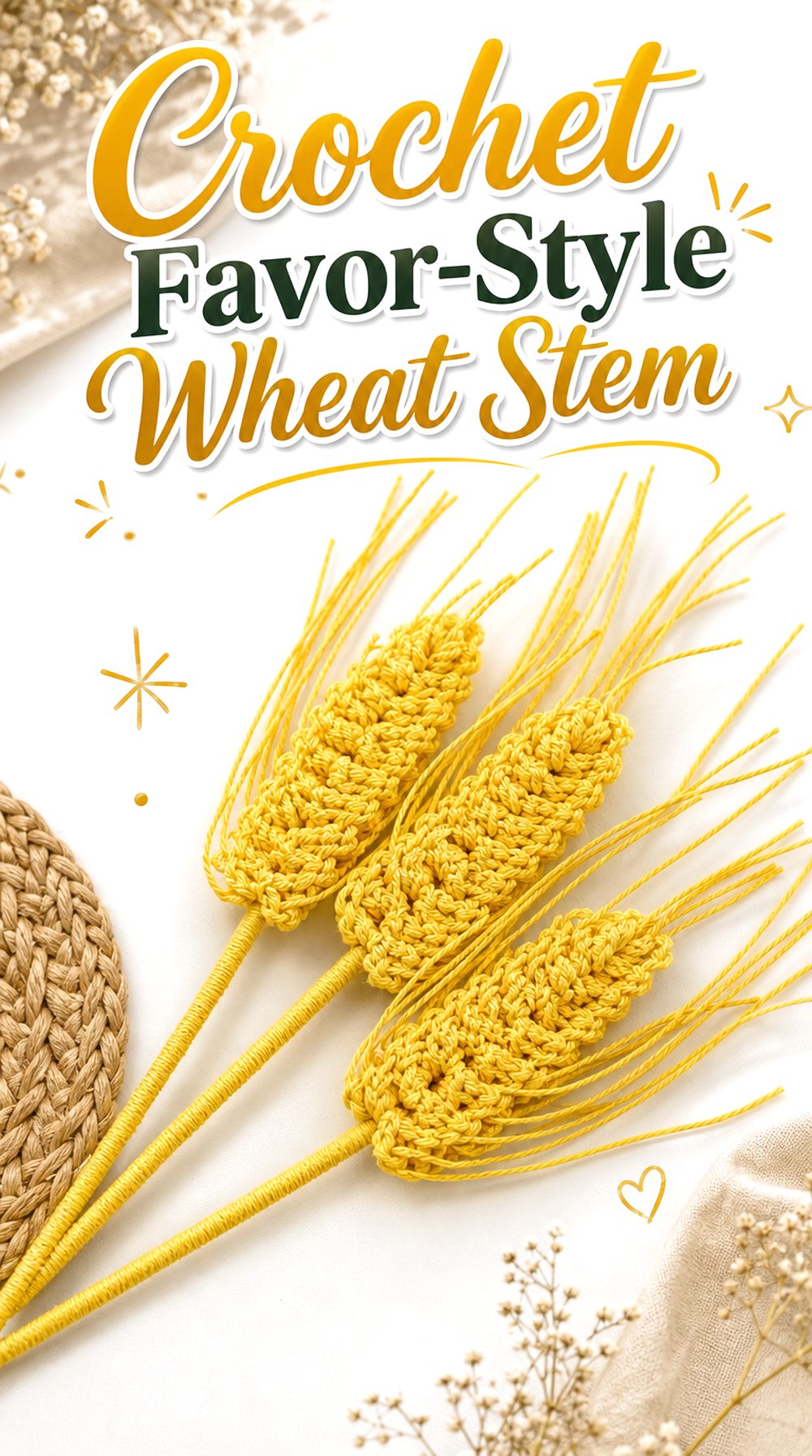 Crochet Favor Style Wheat Stem
