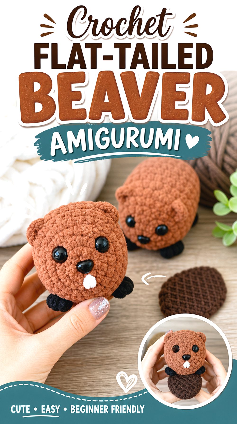 Crochet Flat Tailed Beaver Amigurumi