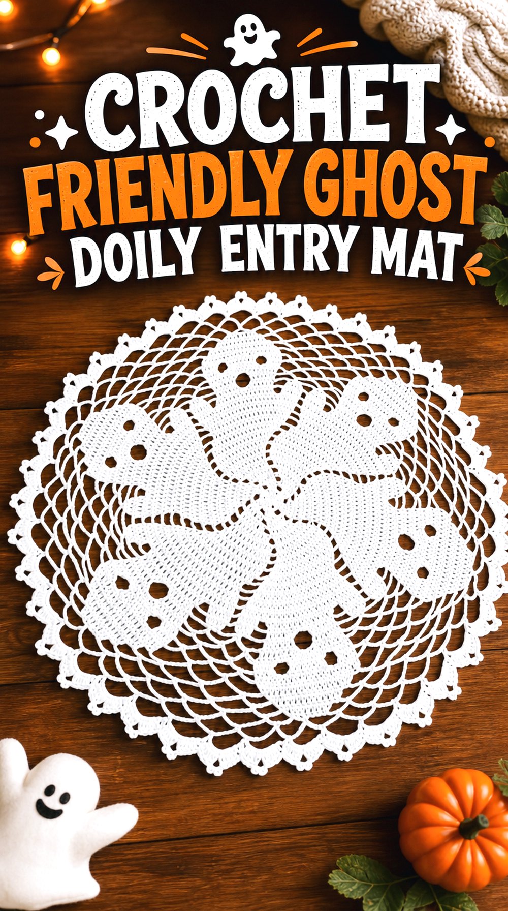 Crochet Friendly Ghost Doily Entry Mat