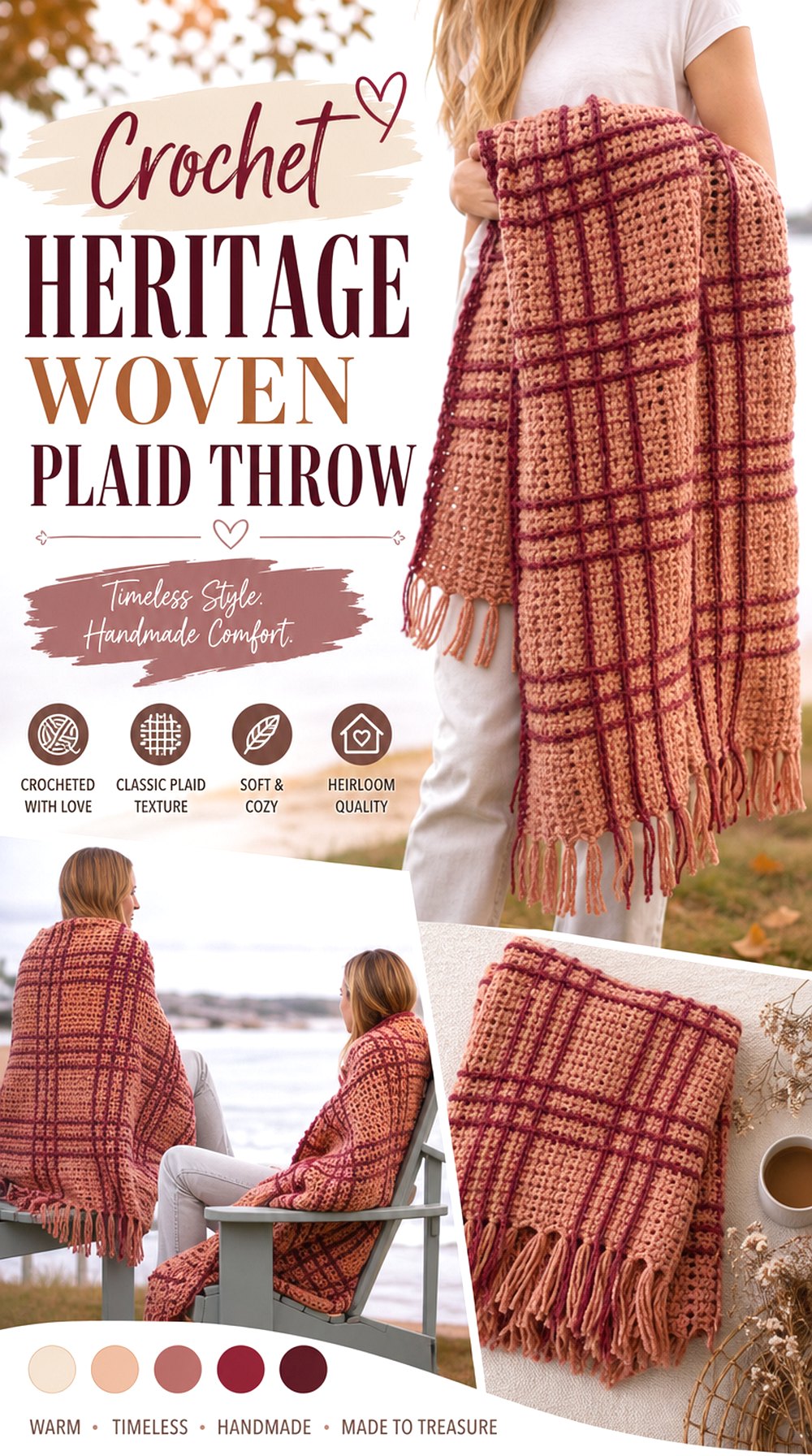 Crochet Heritage Woven Plaid Throw