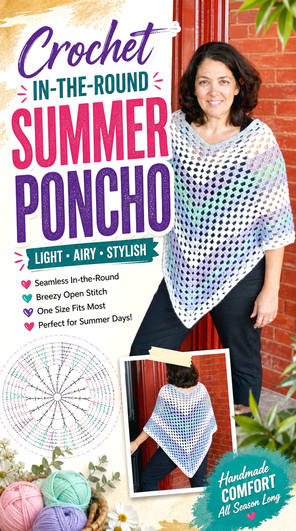 Crochet In the Round Summer Poncho