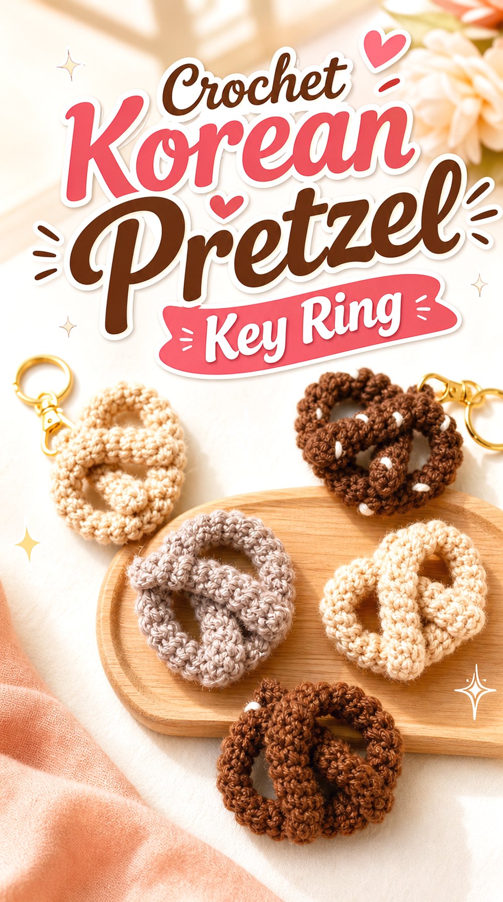 Crochet Korean Pretzel Key Ring
