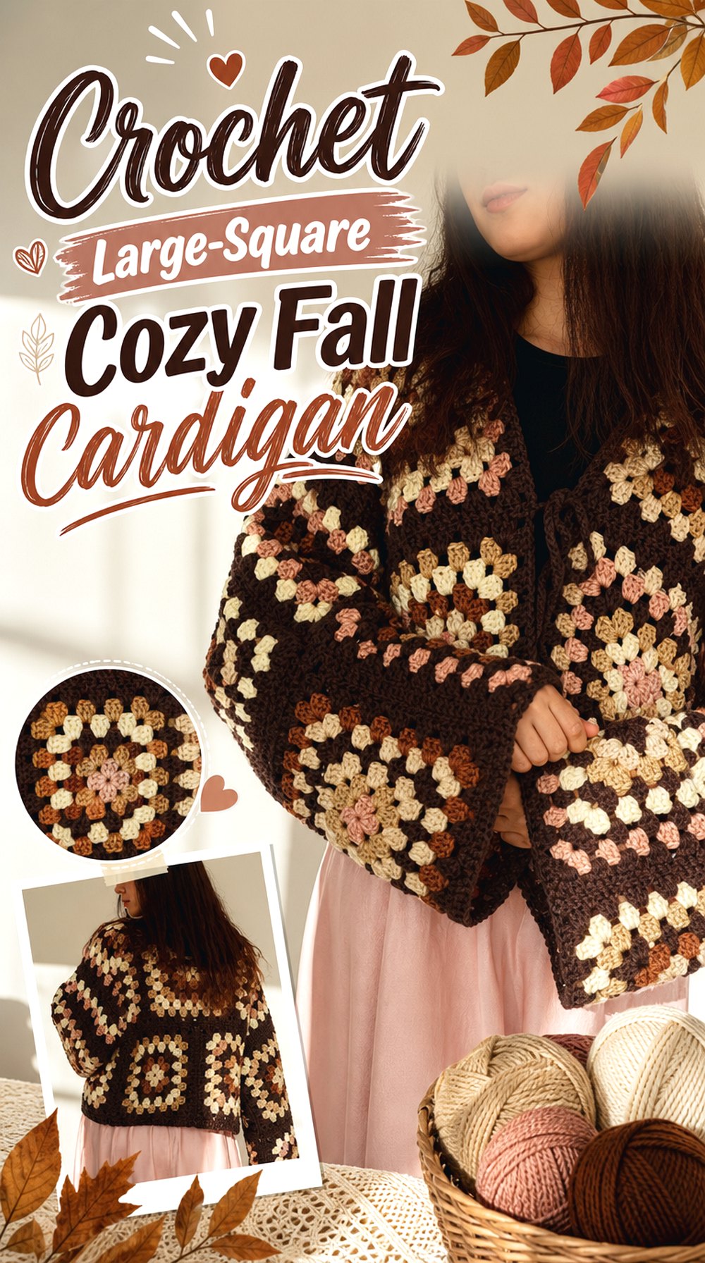 Crochet Large Square Cozy Fall Cardigan